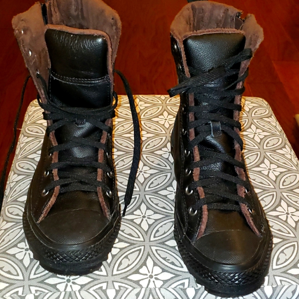 Leather high top Converse